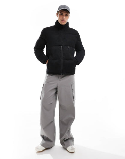 Textured Logo Detail Puffer Jacket
