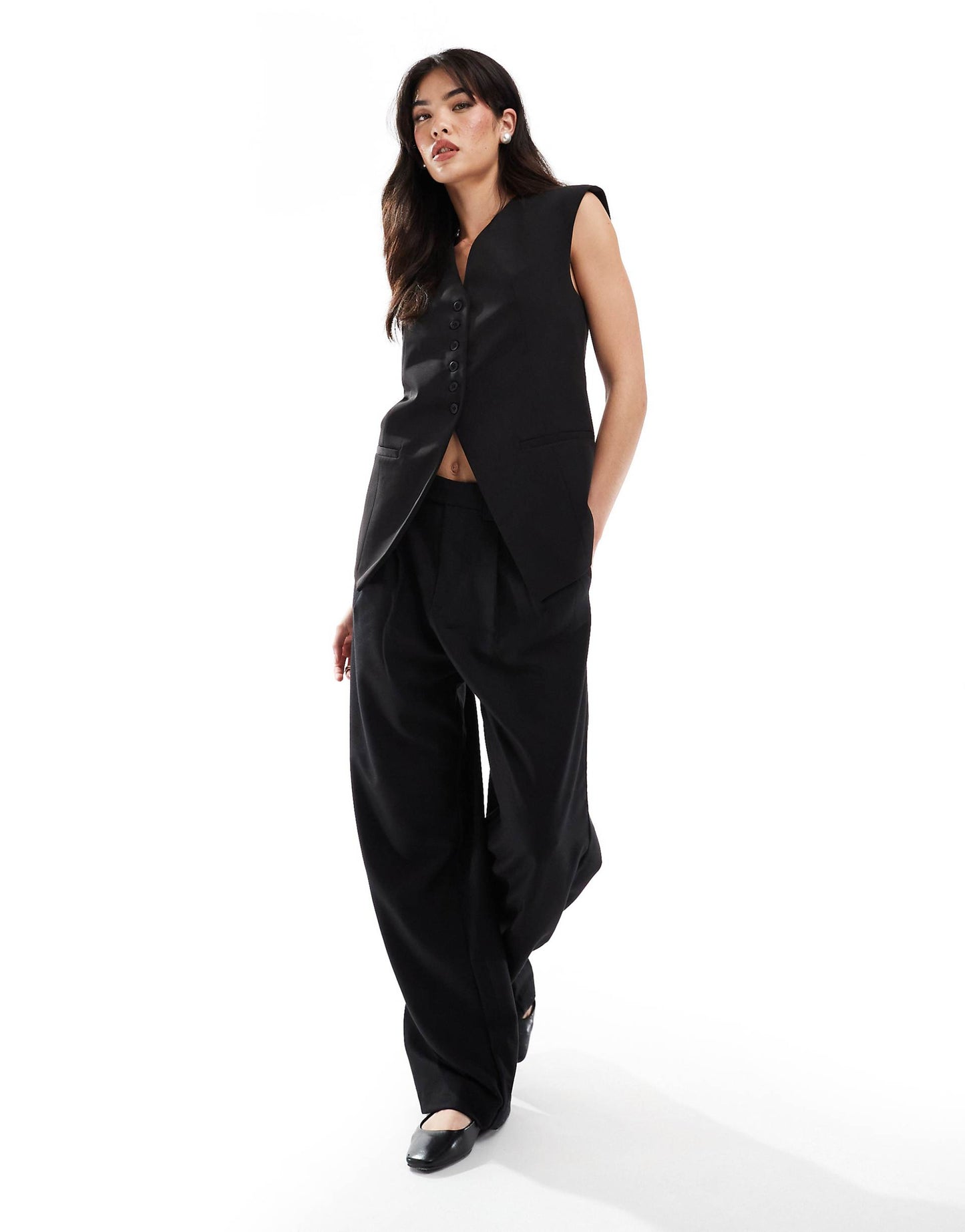 Longline Exaggerated Shoulder Waistcoat