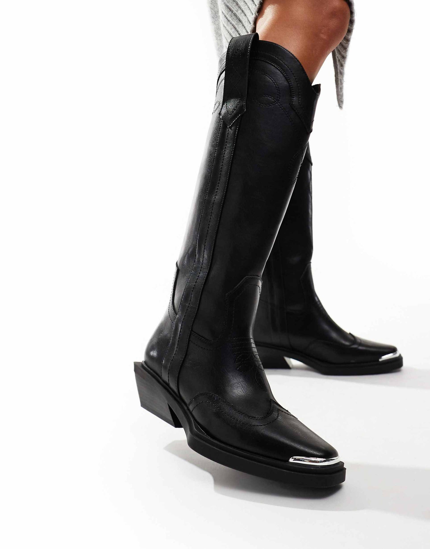 Celeste Flat Western Knee Boots