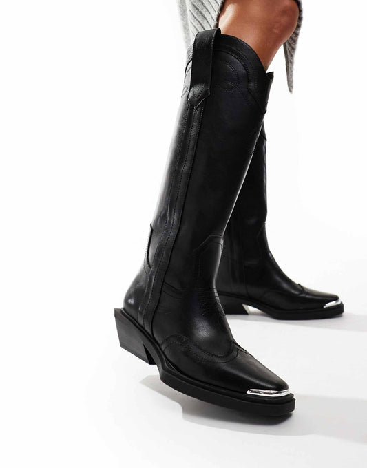 Celeste Flat Western Knee Boots