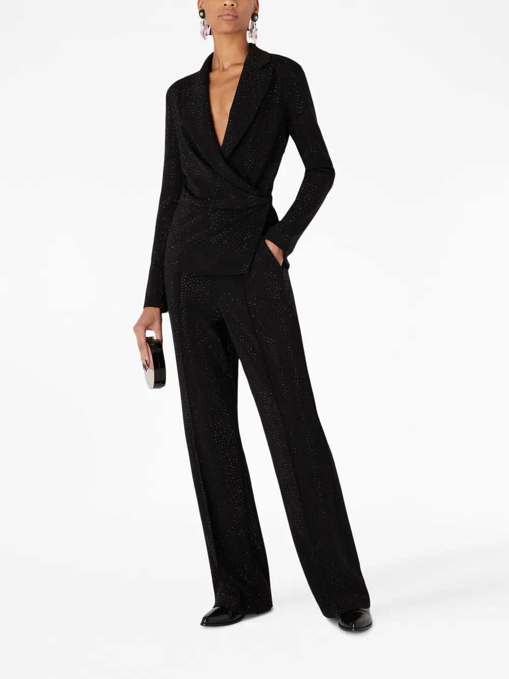 Notched-Lapels Wrapped Blazer