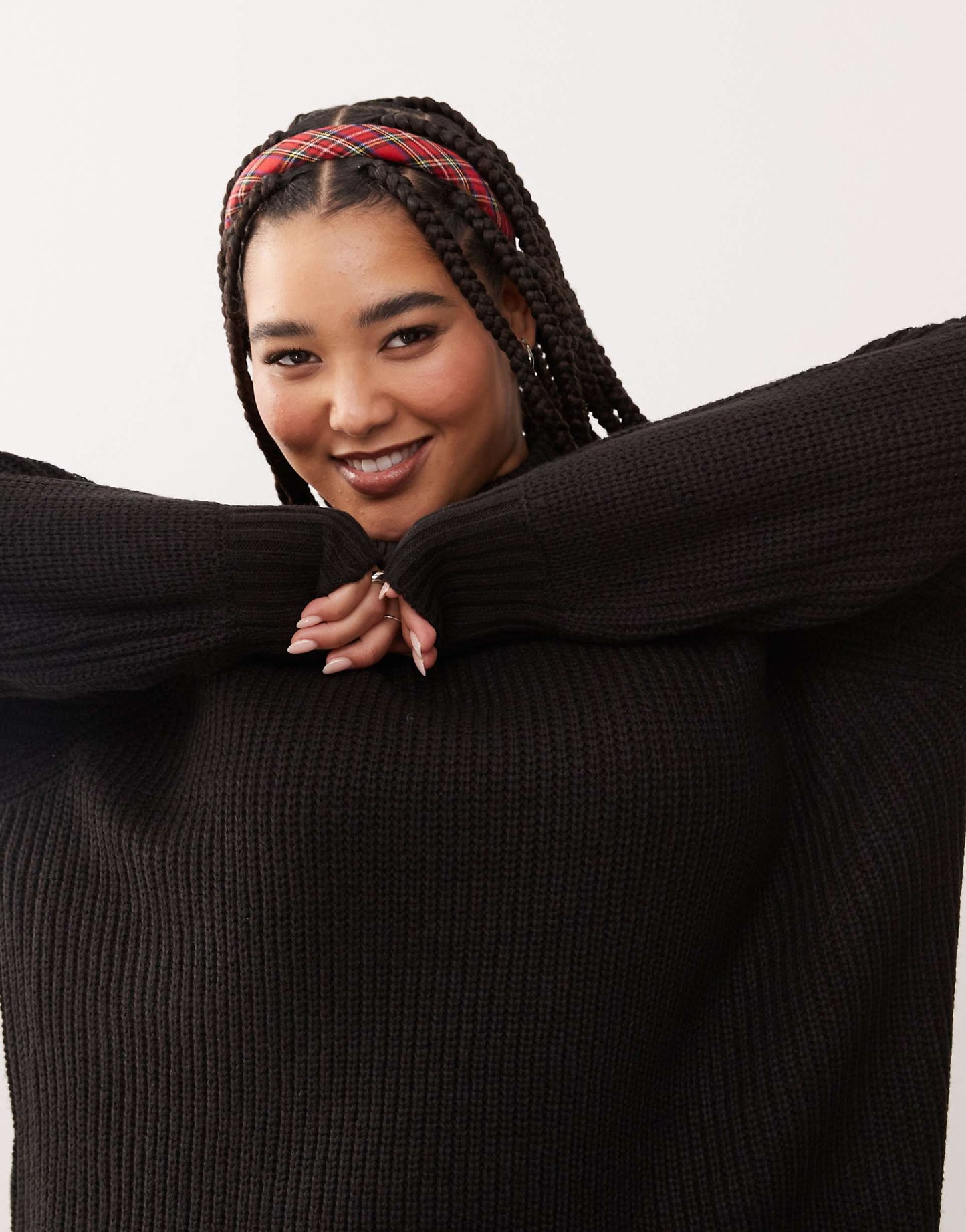 Curve High Neck Knitted Jumper Dress
