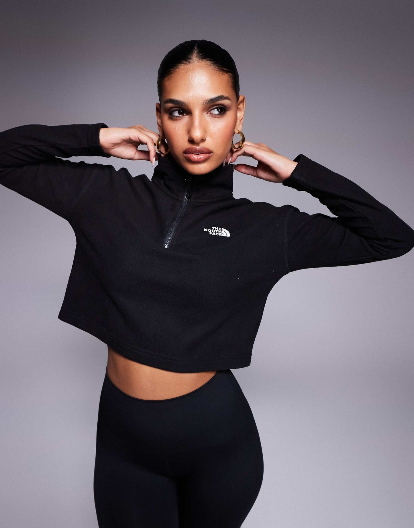 Glacier 1/4 Zip Logo Cropped Fleece