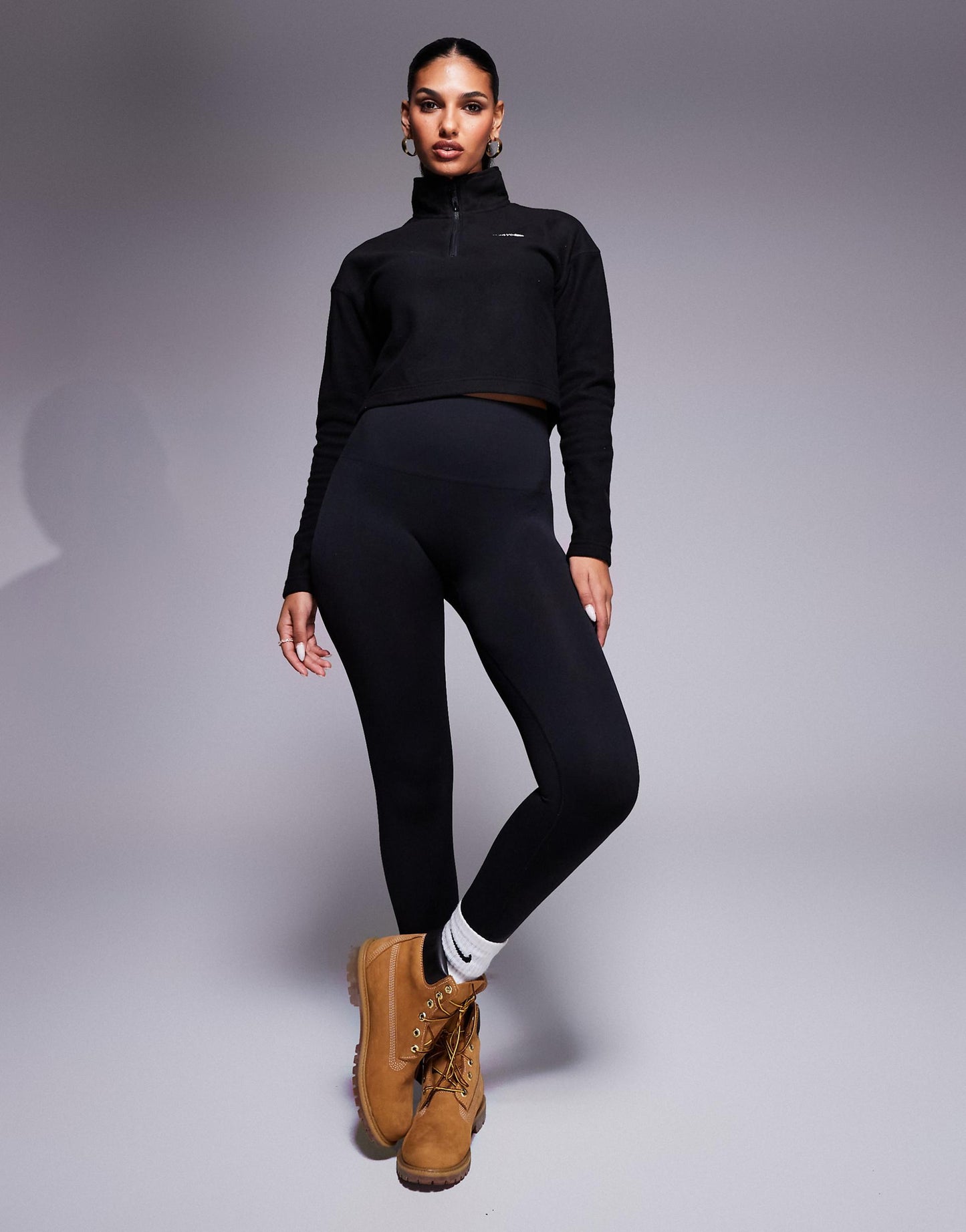 Glacier 1/4 Zip Logo Cropped Fleece