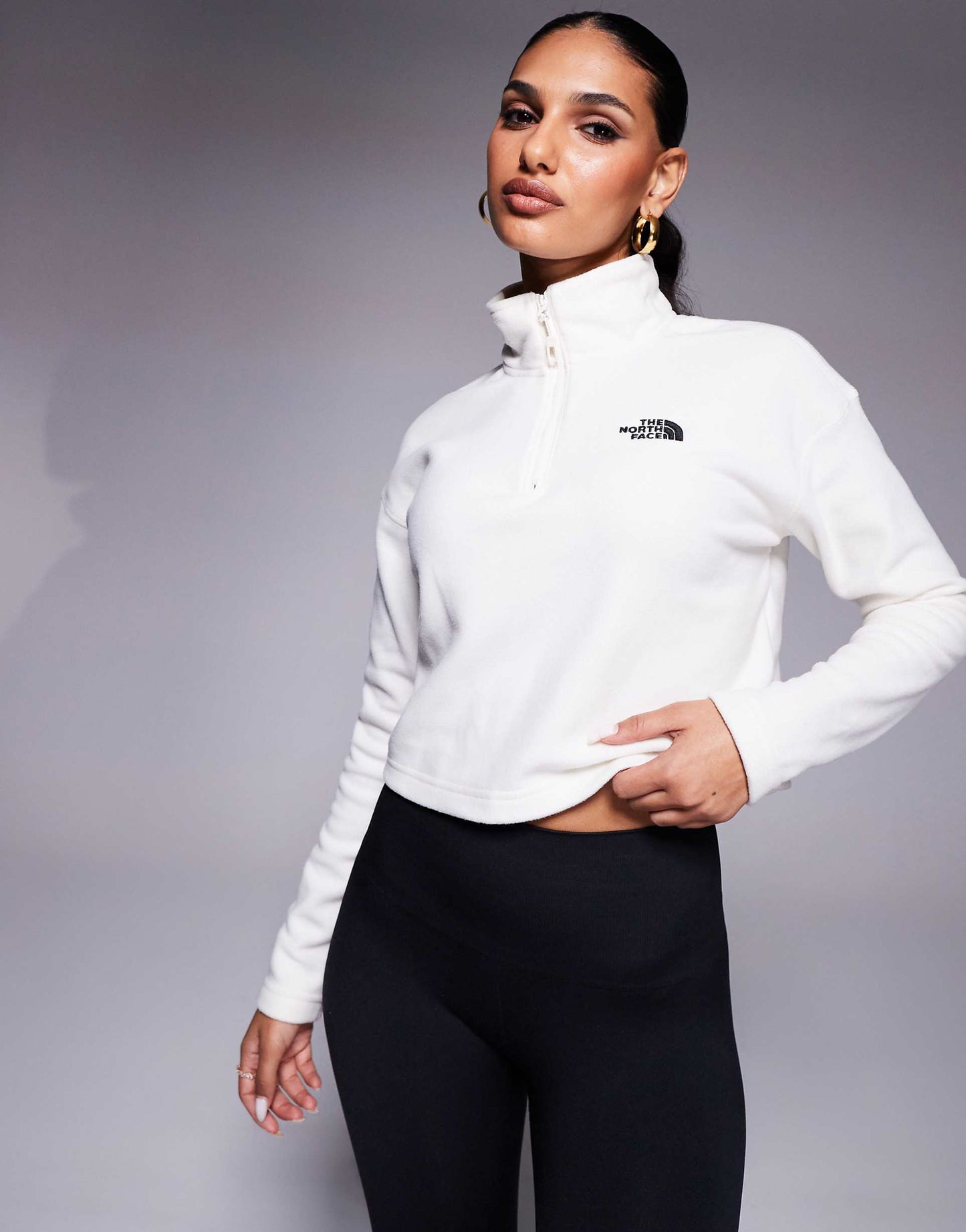 Glacier 1/4 Zip Logo Cropped Fleece