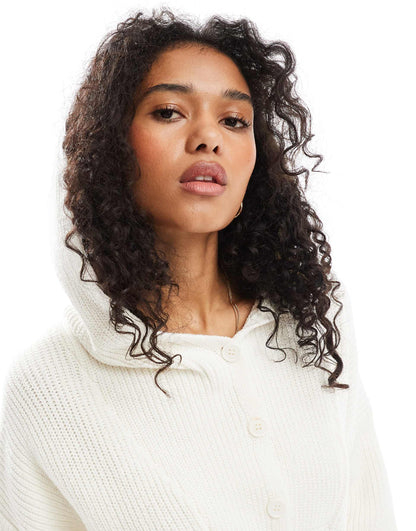 Premium Cotton Hooded Button Detail Jumper