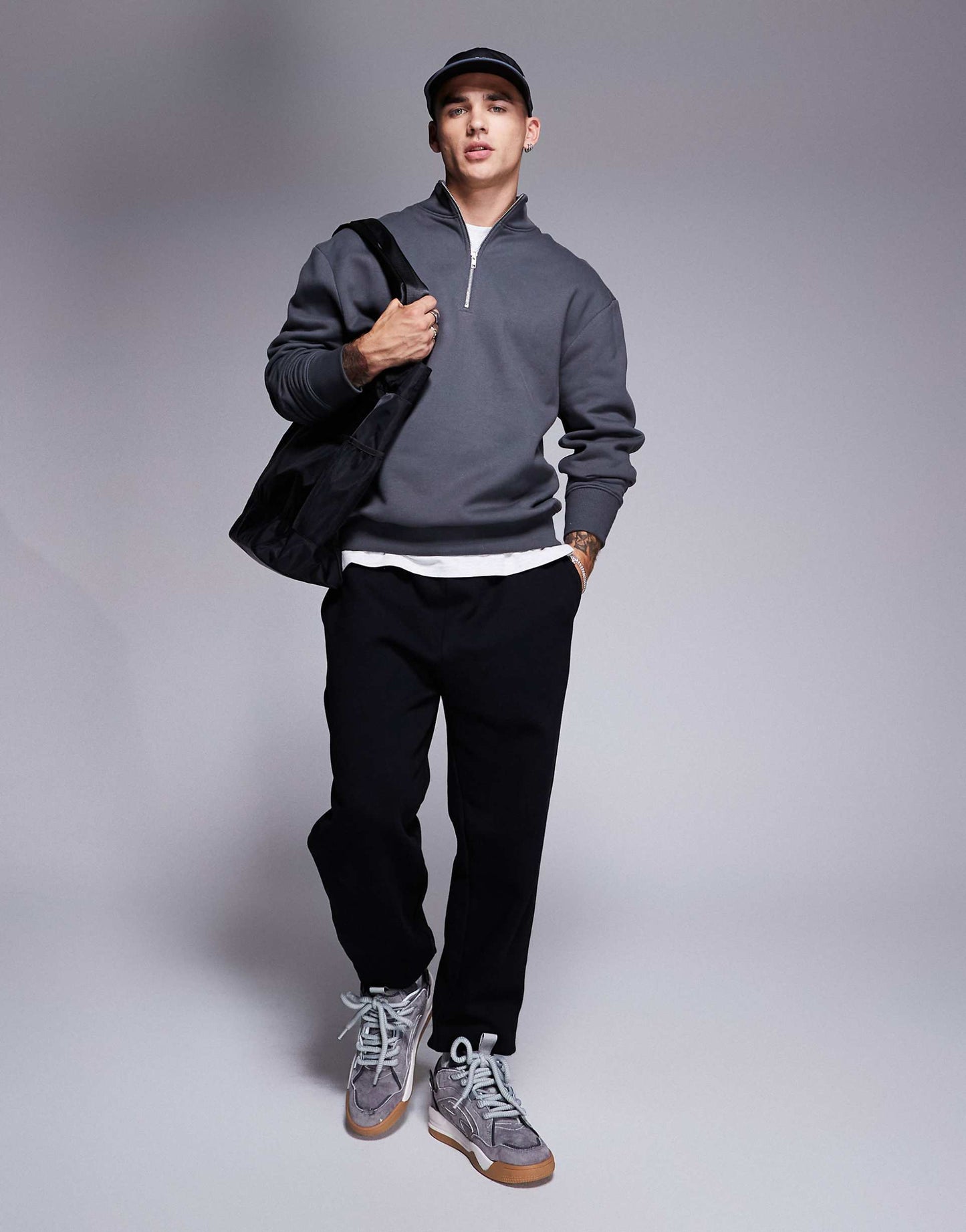 Premium Heavyweight Oversized Quarter Zip Sweatshirt 400Gsm