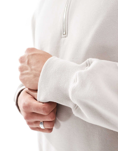 Premium Heavyweight Oversized Quarter Zip Sweatshirt 400Gsm