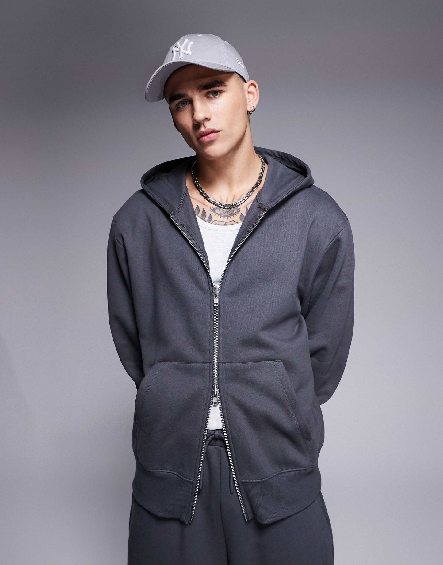 Premium Heavyweight Oversized Zip Through Hoodie 400Gsm