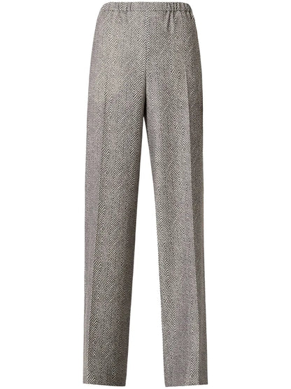 Elasticated-Waistband Herringbone Shorts