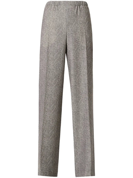 Elasticated-Waistband Herringbone Shorts