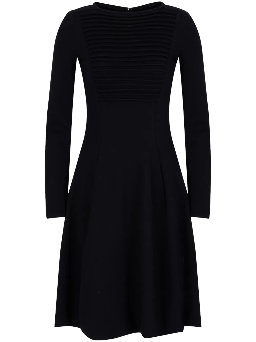 Ribbed-Bib Long-Sleeved Dress