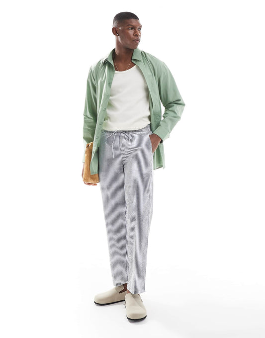 Linen Stripe Beach Trouser