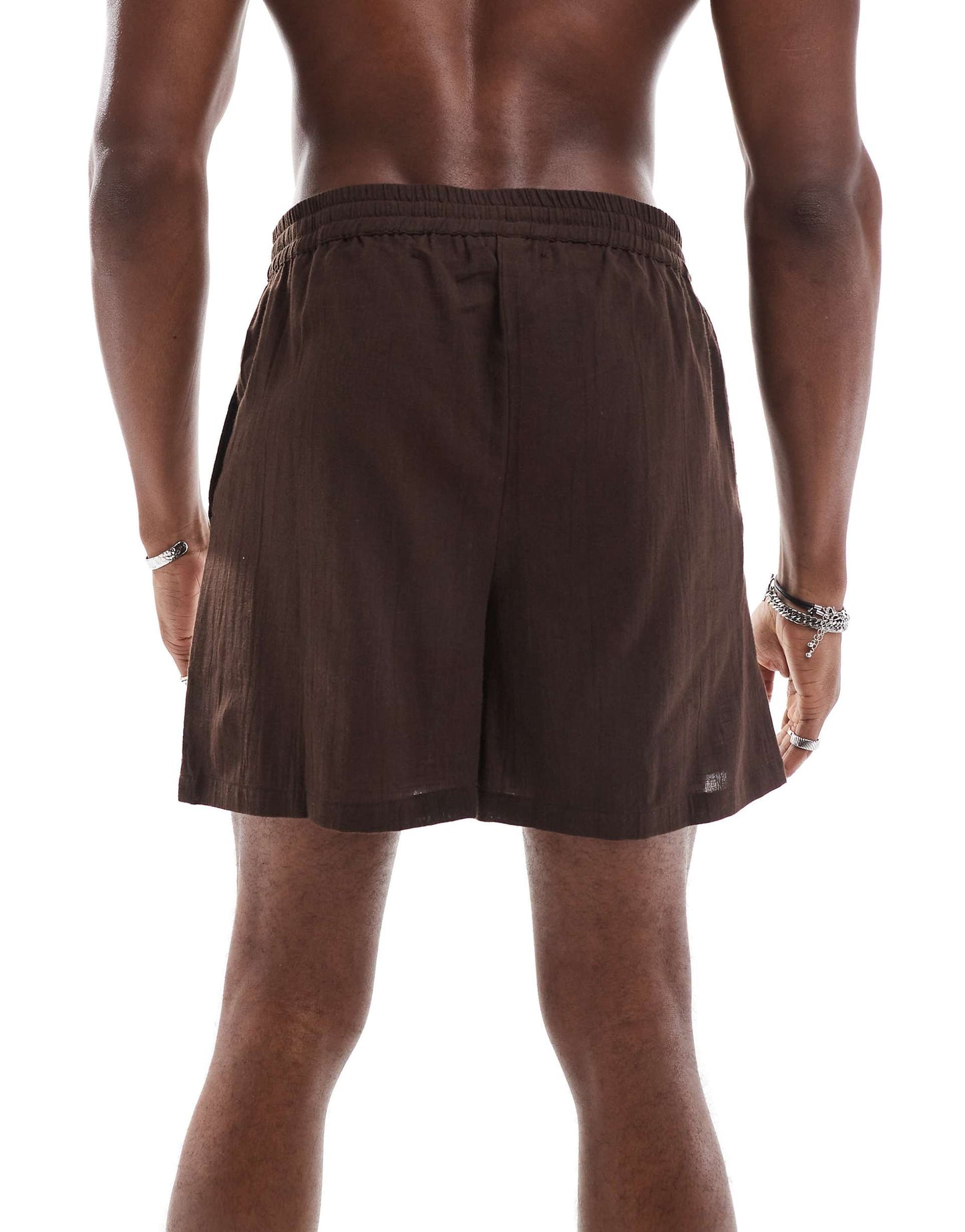 Textured Drawstring Beach Short