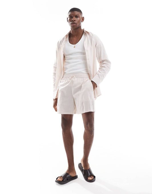 Linen Drawstring Beach Short