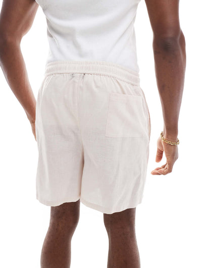 Linen Drawstring Beach Short