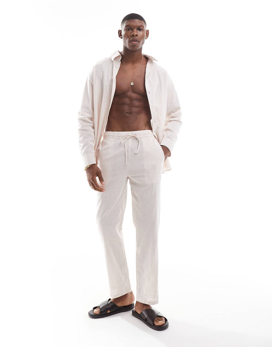 Linen Drawstring Beach Trouser