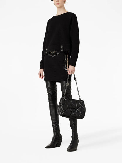 Elasticated-Waist Textured Skirt