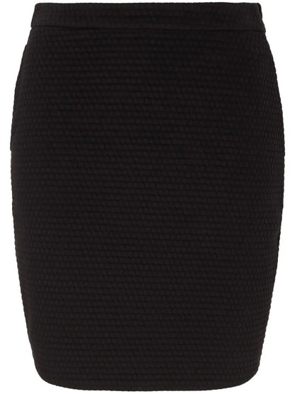 Elasticated-Waist Textured Skirt