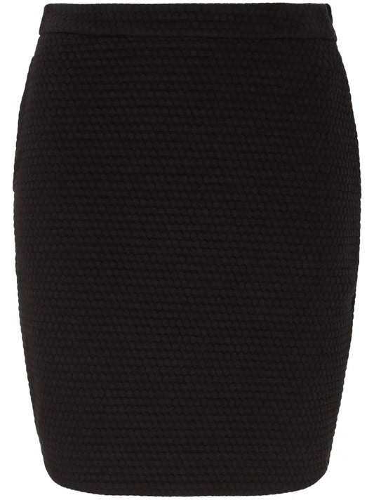 Elasticated-Waist Textured Skirt