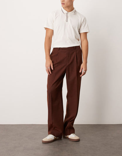 Smart Wide Leg Trousers With Front Pleat