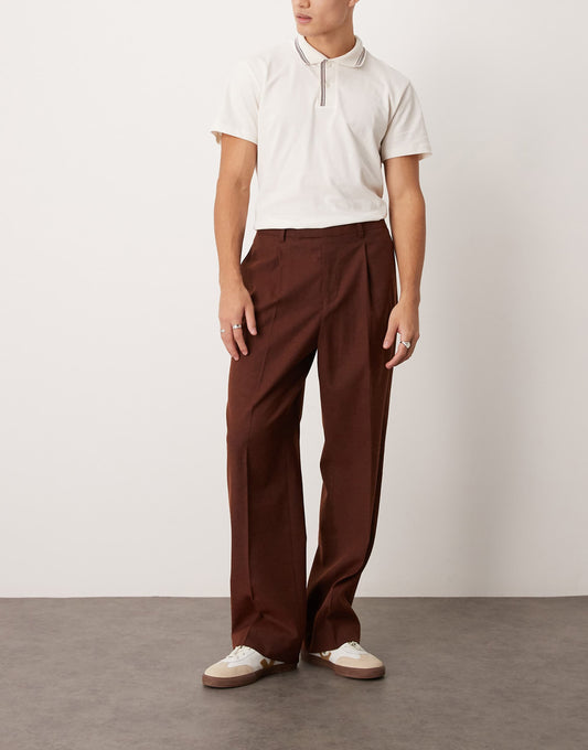 Smart Wide Leg Trousers With Front Pleat
