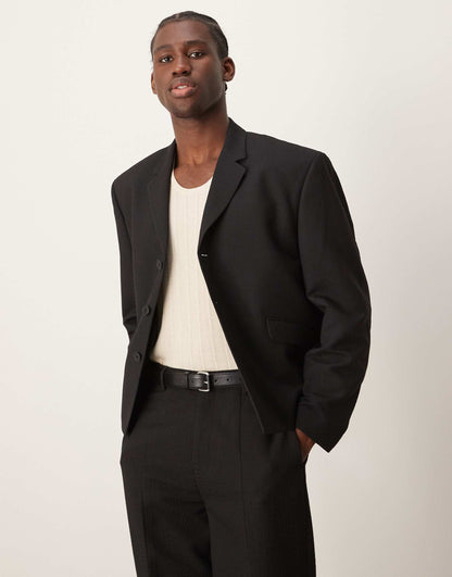 Boxy Cropped Suit Jacket