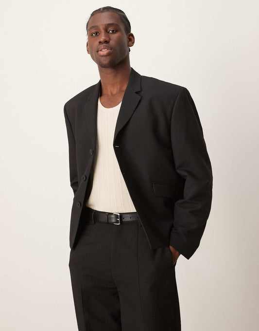 Boxy Cropped Suit Jacket
