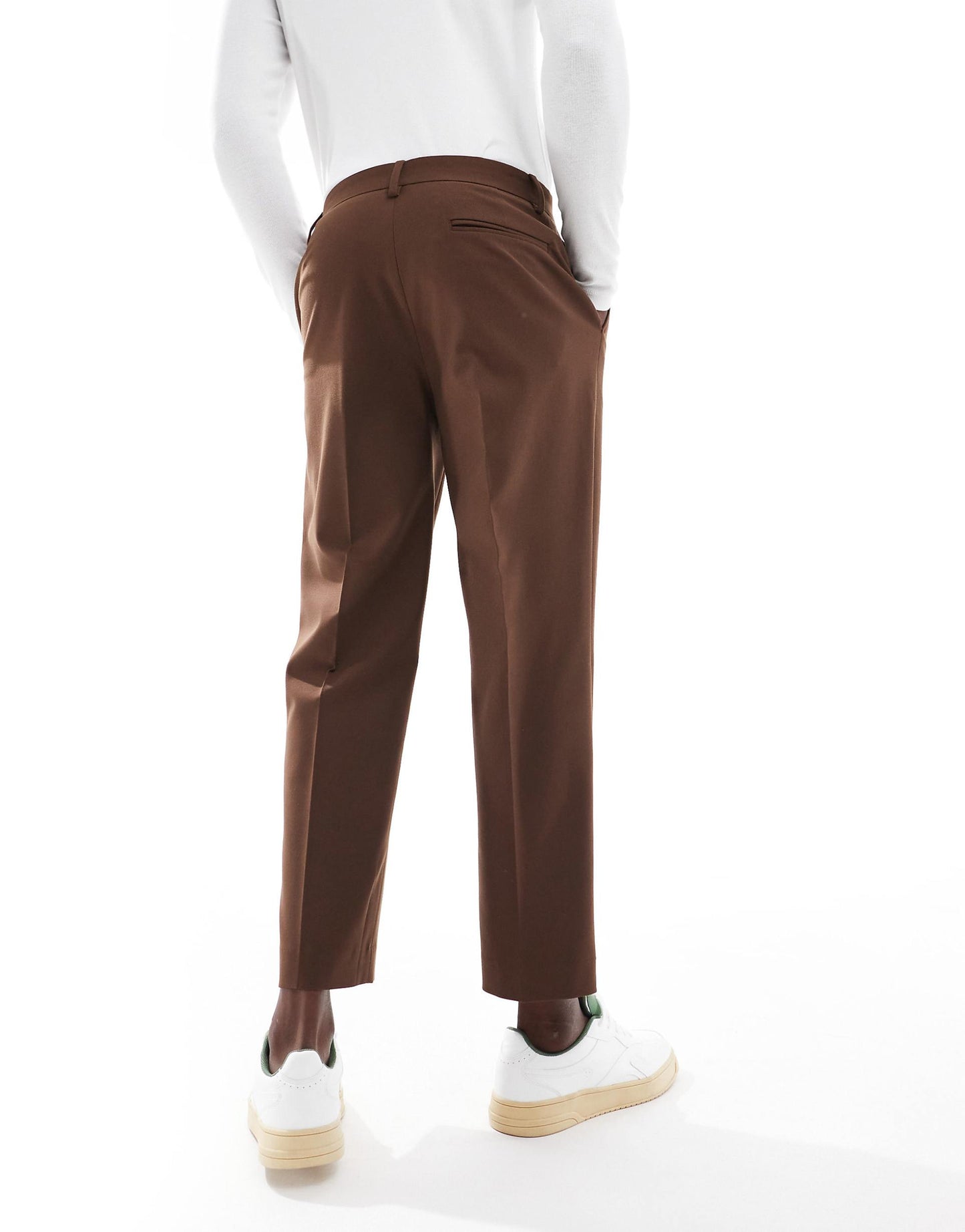 Straight Leg Crop Length Suit Trousers
