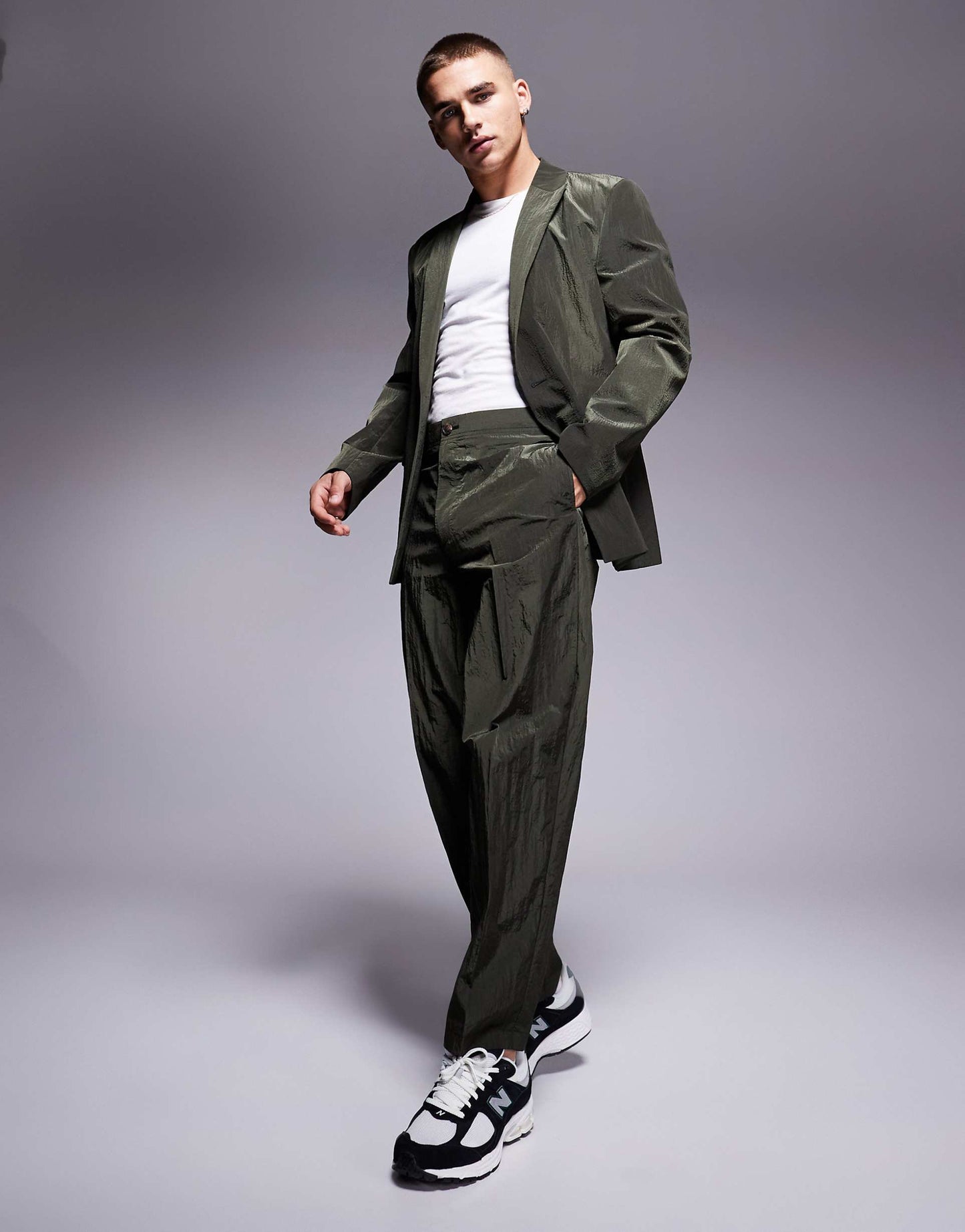 Barrel Leg Suit Trousers