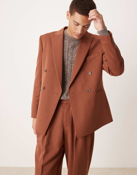 Regular Double Breasted Suit Jacket