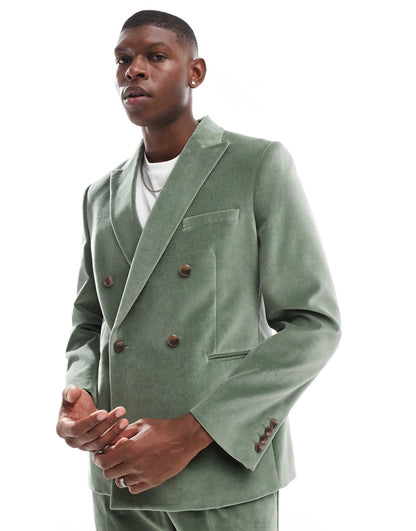 Slim Double Breasted Suit Jacket