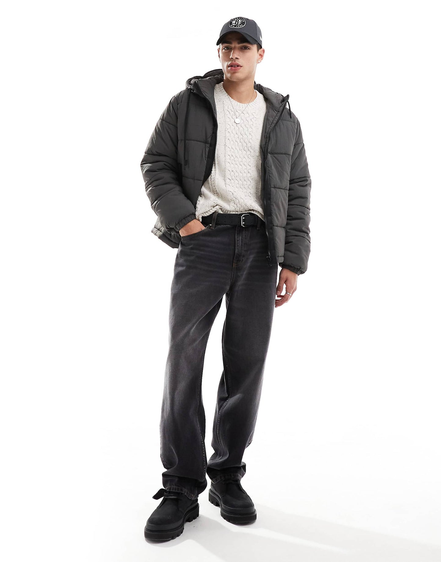 Nylon Puffer Jacket With Contrast Trims