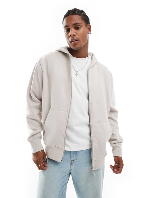 Premium Heavyweight Oversized Zip Through Hoodie 400Gsm