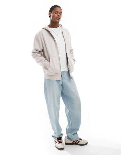 Premium Heavyweight Oversized Zip Through Hoodie 400Gsm