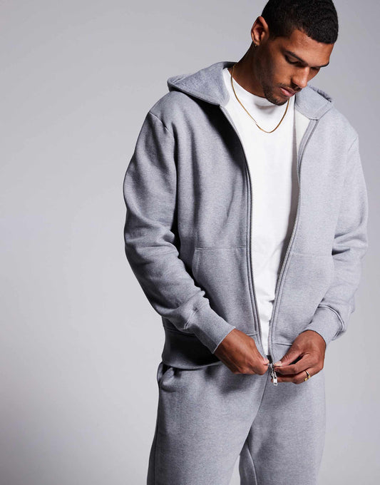 Premium Heavyweight Oversized Zip Through Hoodie 400Gsm