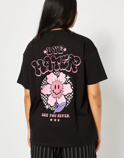 London Bye Hater Oversized Acid Wash T-Shirt