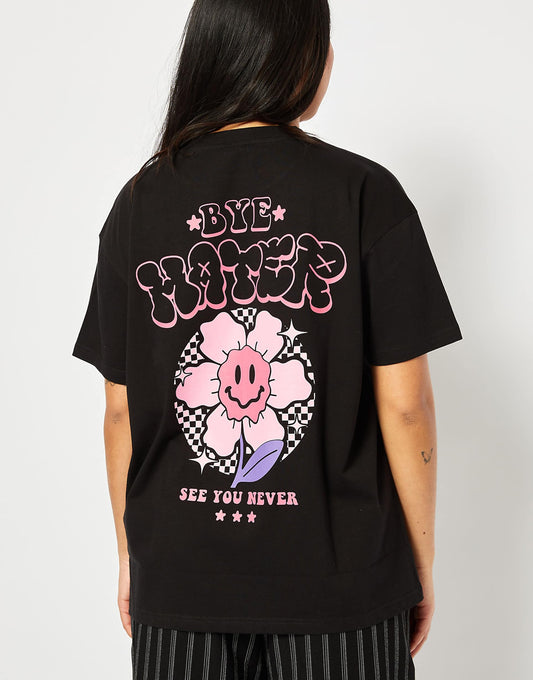 London Bye Hater Oversized Acid Wash T-Shirt