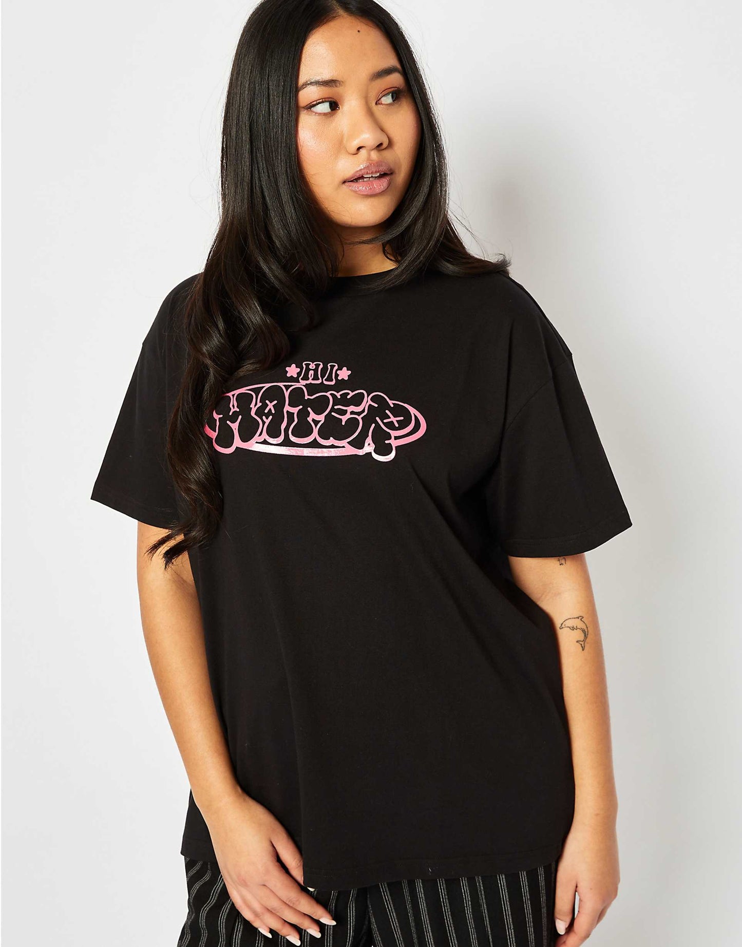 London Bye Hater Oversized Acid Wash T-Shirt