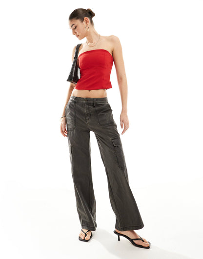 Bandeau Top With Lace Up Back