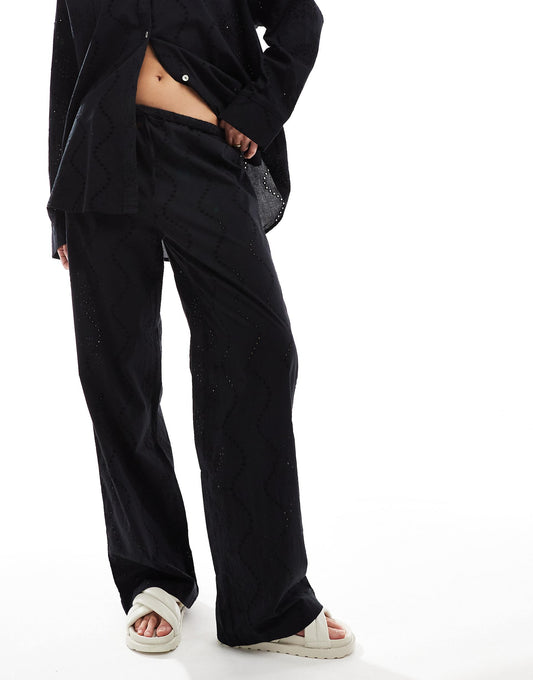 Broderie Drawstring Waist Trouser Co-Ord