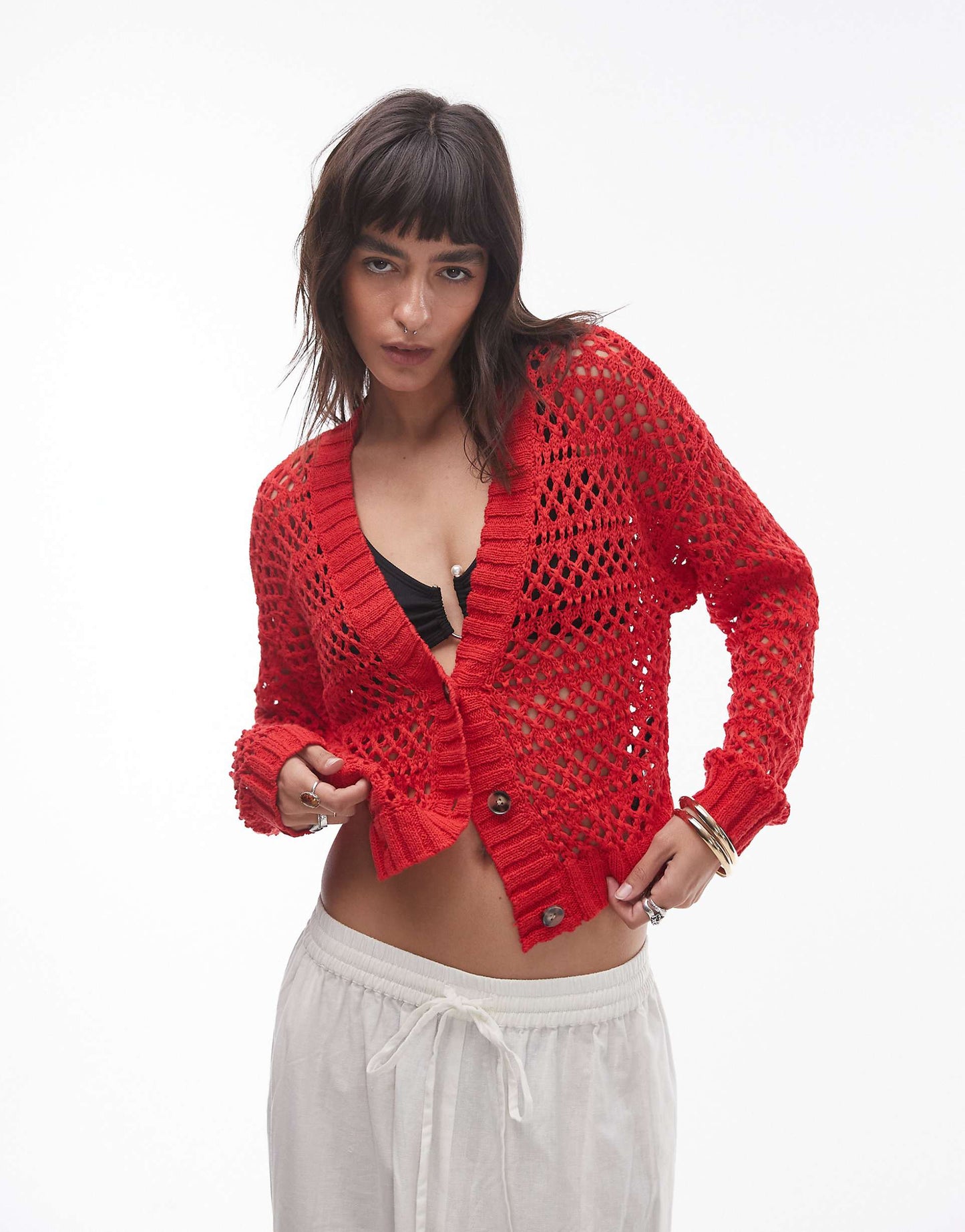 Knitted Mix Stitch Cardigan