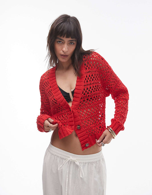Knitted Mix Stitch Cardigan