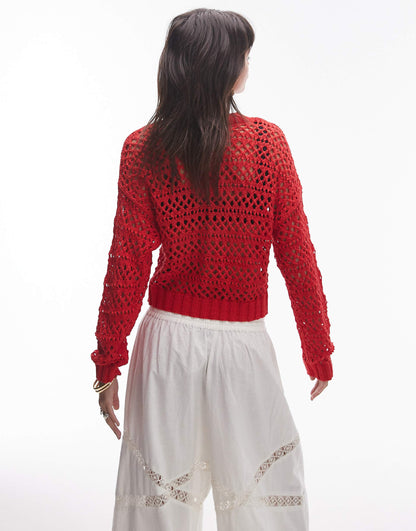 Knitted Mix Stitch Cardigan