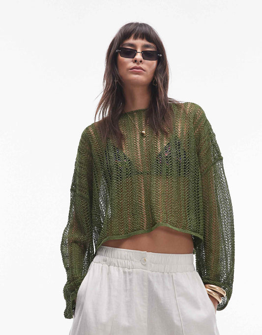 Knitted Sheer Knit Jumper