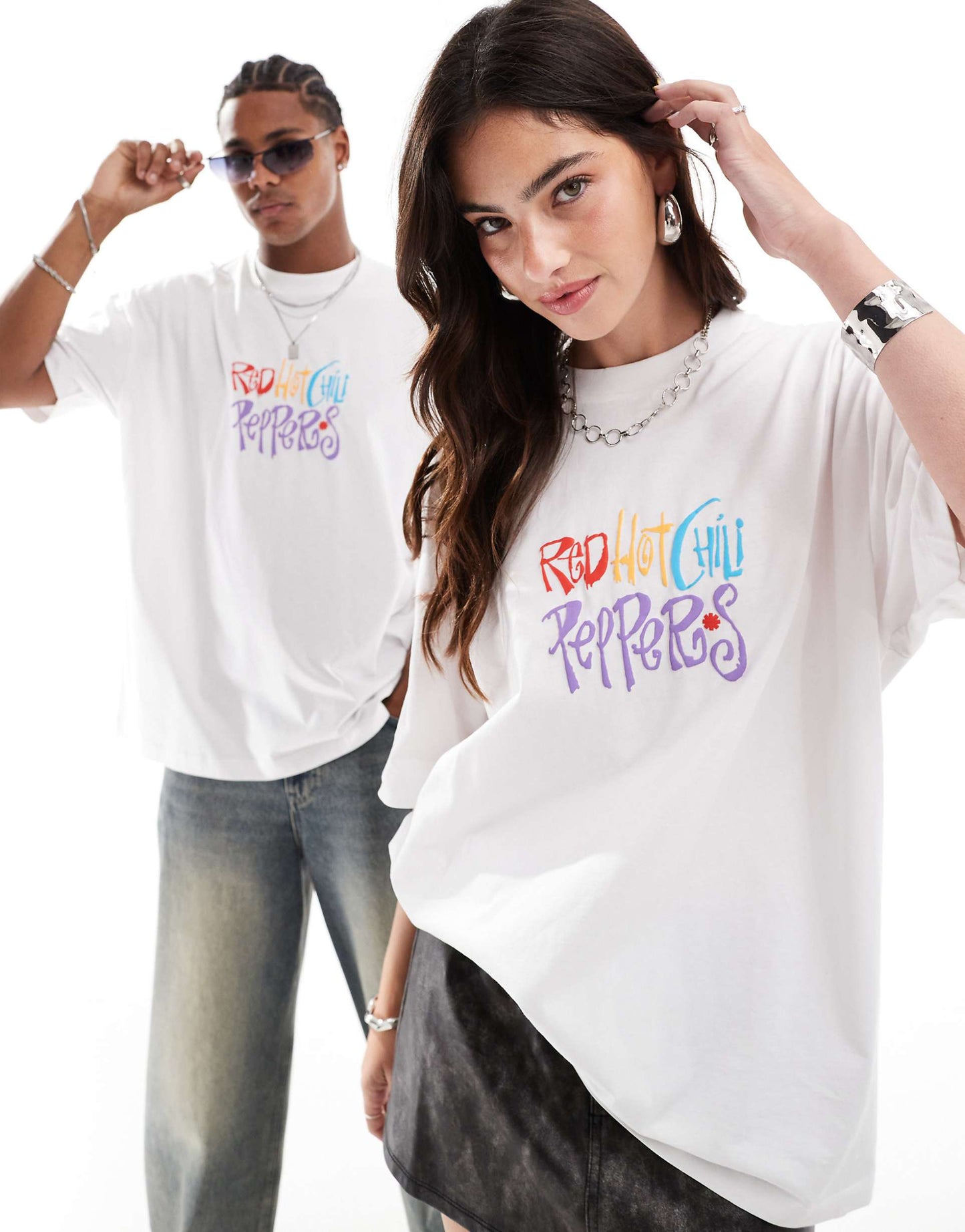 Unisex Oversized Band T-Shirt With Red Hot Chilli Peppers Prints