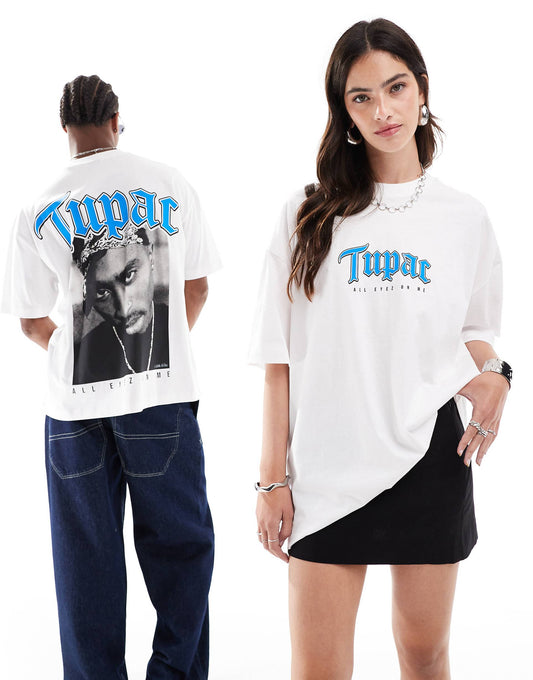 Unisex Oversized License T-Shirt With Tupac Prints