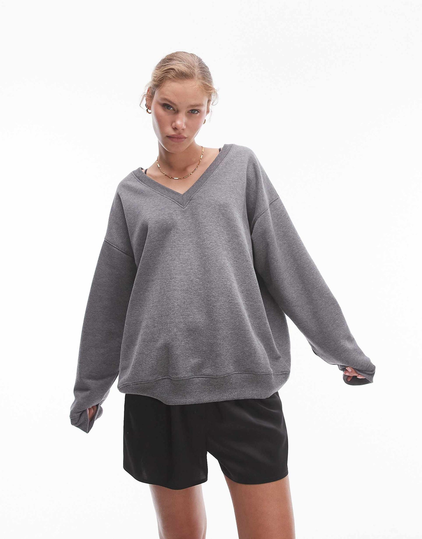 Slouchy V Neck Sweat