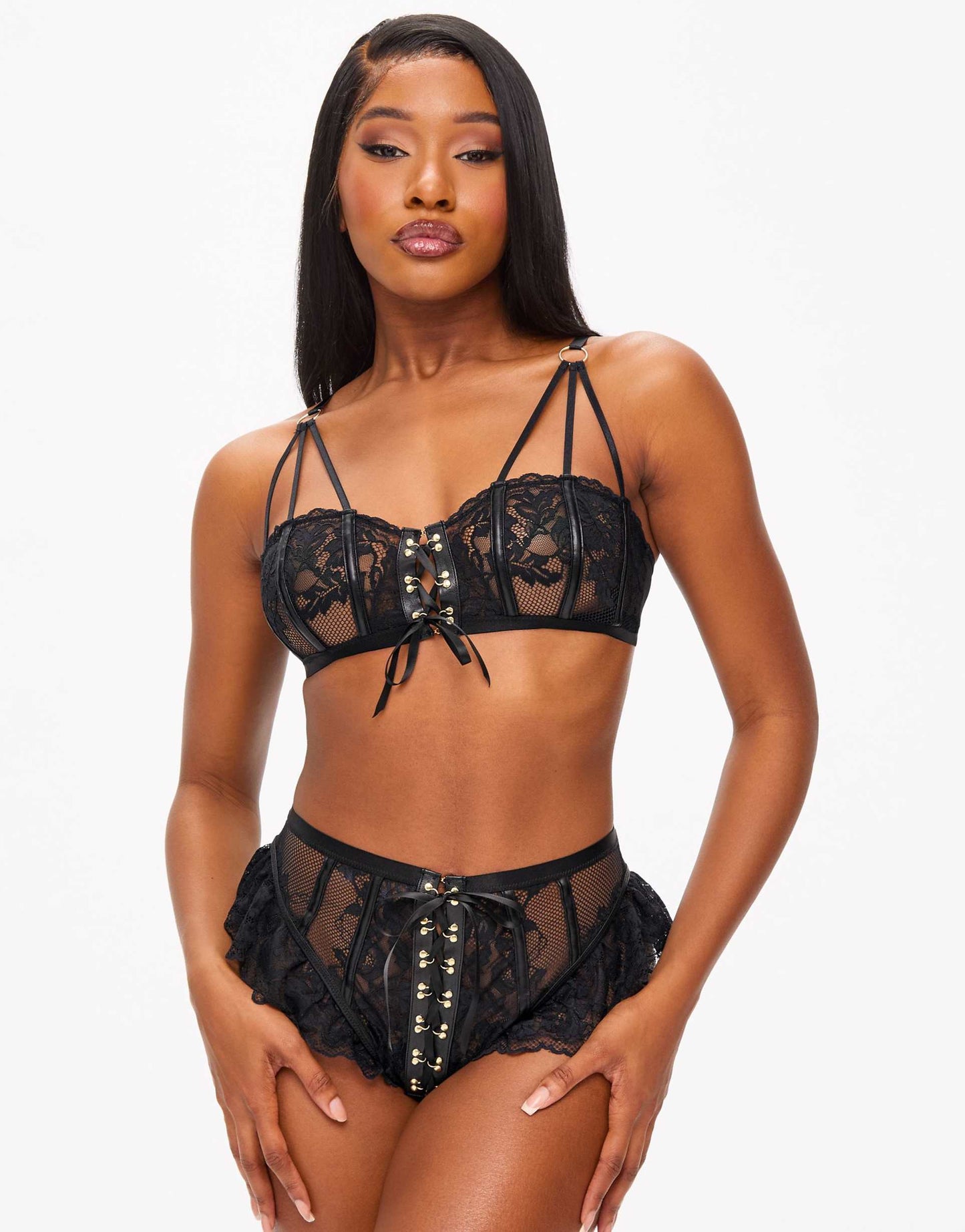 Boudoir Tease Crotchless Set