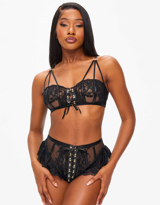 Boudoir Tease Crotchless Set